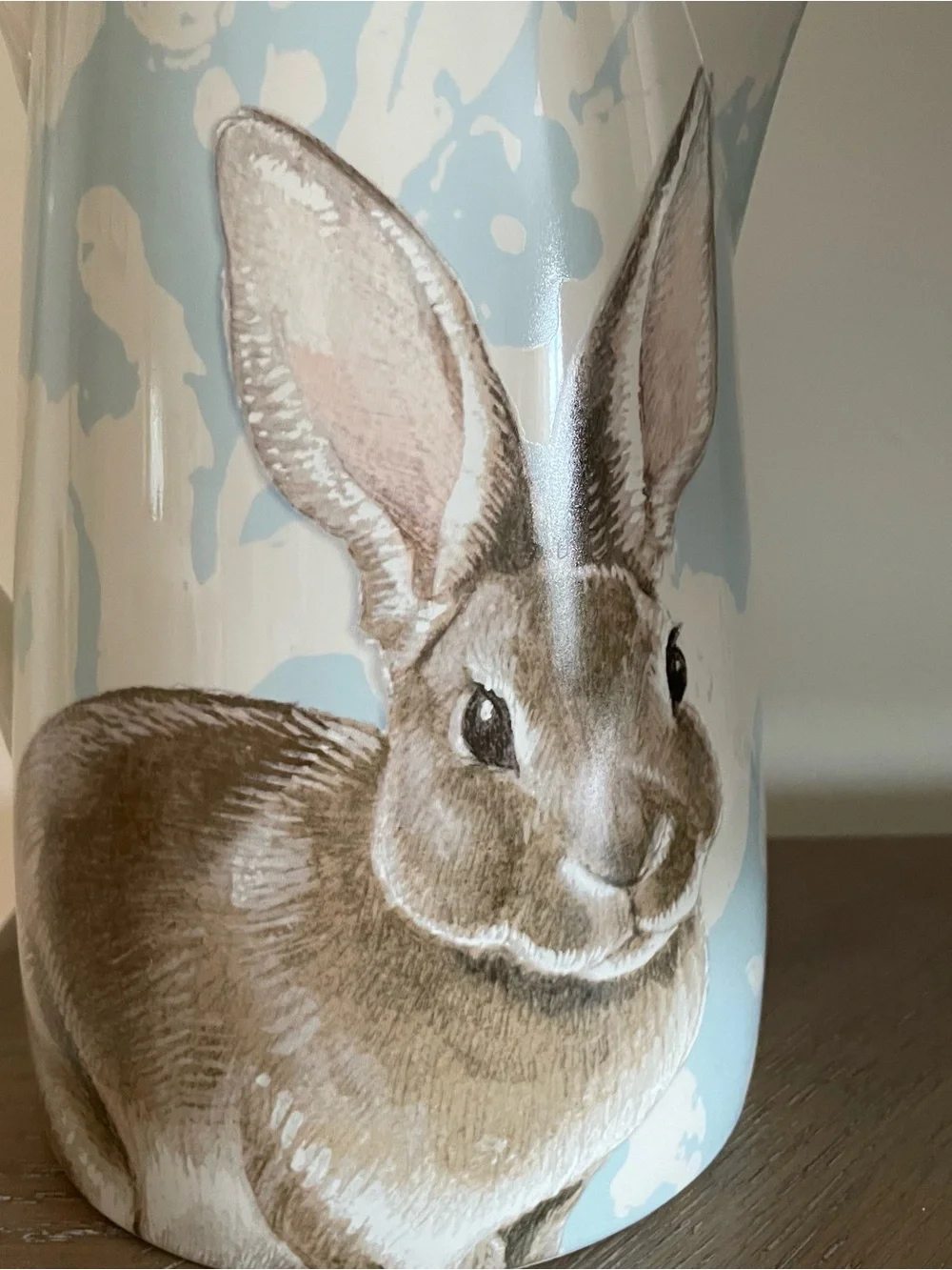 Williams Sonoma Damask Easter Bunny Tall Pitcher - Retired
